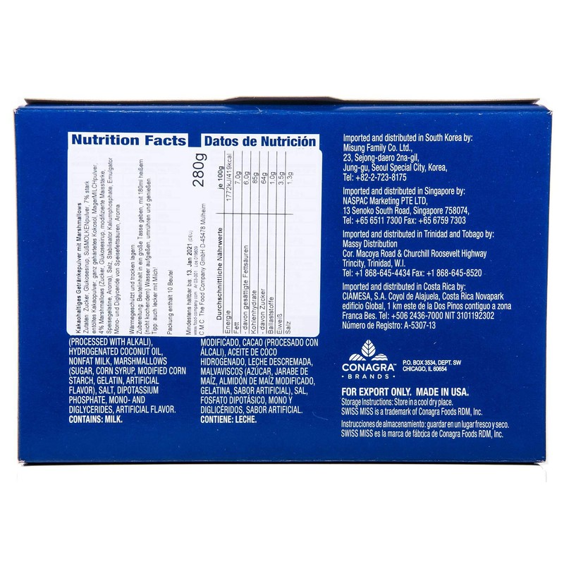 Swiss Miss Cocoa Mix with Mini Marshmallow, 10 Piece