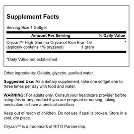 Swanson Maximum Strength Rice Bran Oil Oryzan 1,000 mg 90 Softgels