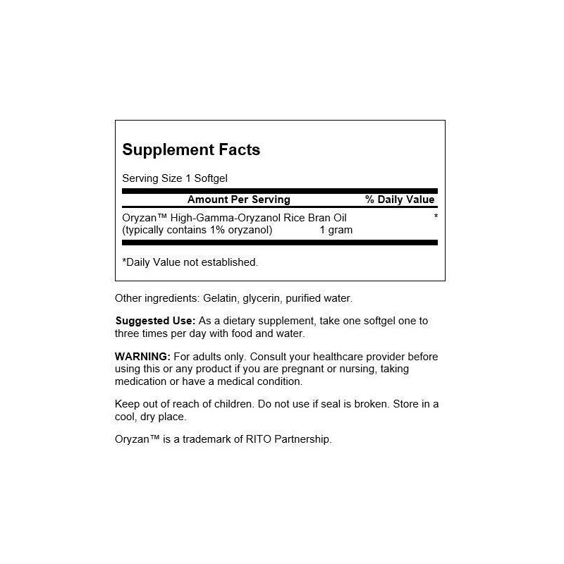 Swanson Maximum Strength Rice Bran Oil Oryzan 1,000 mg 90