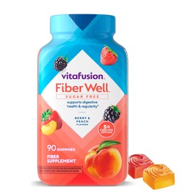 Vitafusion Vitafusion Fiber Well Sugar Free Fiber Supplement, Peach, Strawberry And Blackberry Flavored Supplements, 90 Count