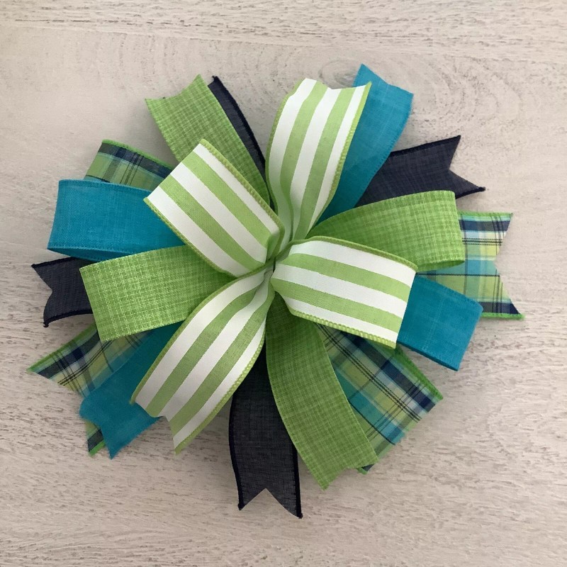 Handmade 10" Whimsical Summertime Wreath Bow, Lantern Bow - Handmade