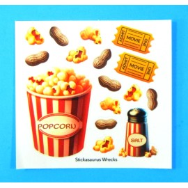 Stickasaurus Wrecks Movie Popcorn & Peanuts Mini Sticker Sheet