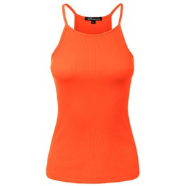 Ribbed Knit Tank Tops Sleeveless Cami Racerback Halter Crewneck Shirts REDOR 1XL