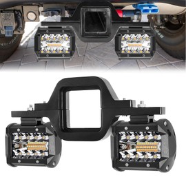 BESTZHEYU 4 Inch 60W LED Hitch Light with 3 Inch Tow Hitch Brackets