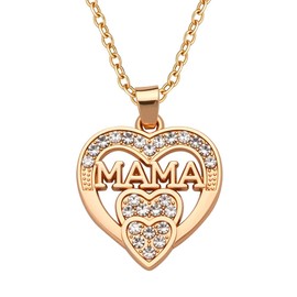 Mothers Day Gifts for Mom Heart Necklace for Moms Mother Birthday Gifts from Daughter Son Mama Gold Necklace for Women Mommy Gift Ideas