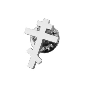 Dreamtimes Antique Orthodox Cross Brooch Pin Stainless Steel Religious Jewellery for Men & Women Christian Faith Symbol Vintage Enamel Pin, m, Stainless steels