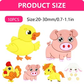 KEQAR Children's Fridge Magnets, Magnets for Magnetic Board, Animals Magnets, Magnets from 1 Year, Gift Toy Education, Pack of 10