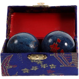 Exercise Massage Fitness Balls, Injury Recovery, Reduce Stress, Blood Circulation, Baoding, Meditation and Therapy Balls Hand Massage (Blue)
