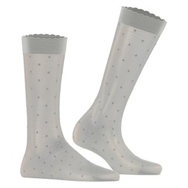 FALKE Women's Dot 15 Denier Knee Socks Transparent Tear-Resistant Pressure-Free Extra Soft Comfort Waistband Reinforced Toe and Fine Stitching Polka Dot Fine Soft Material 1 Pair, Grey (Lunar 3225)