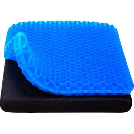 Gel Seat Cushion, Double Thick Breathable Car Seat Cushion Cool Gel Cushion Honeycomb Design, Lumbar Support Chair Cushion With Non-Slip Cover For Home Office Chair Car Wheelchair