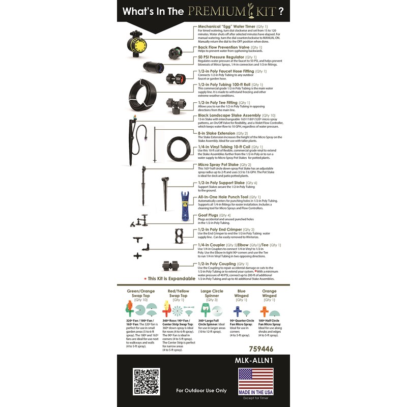 Mister Landscaper Premium All-in-One Micro Sprinkler Kit for Landscapes &