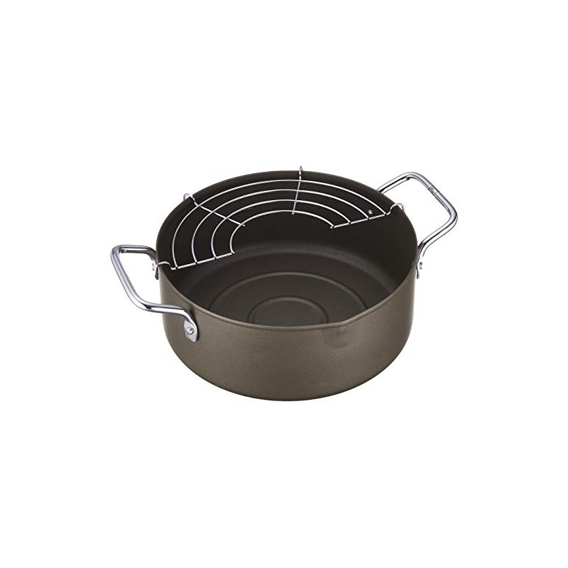 Pearl Metal Deep Fry Cook Iron Double-Handle Tempura Pot 20cm