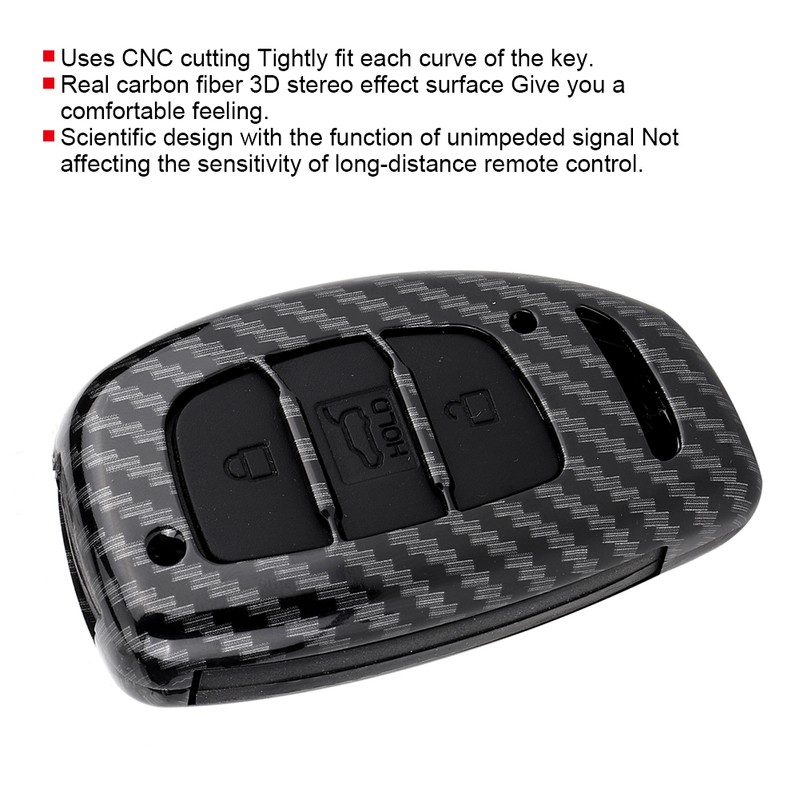 3-Button Carbon Fiber Remote Key Case Cover Accessory Fit for