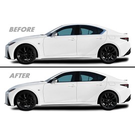 SlickMod Chrome Delete Blackout Vinyl Overlay for 2021-2022 Lexus is Window Trim (1. Window & Mirror Trim, Matte Black)