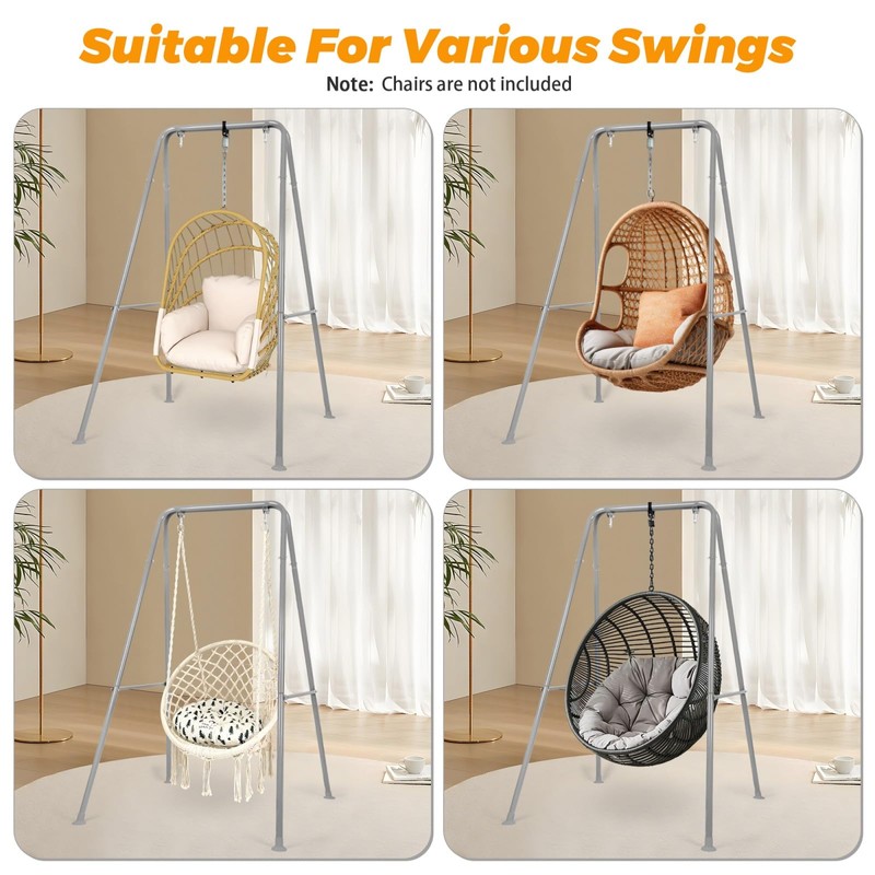 AUTOKAKUM Swing Stand Only, Hammock Chair Stand, Heavy-Duty Metal Stand,