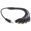 PIIHUSW 3.5mm Headset Splitter, 5 Way 1/8" 1 Male to