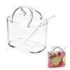Glass Purse Cup with Straw, for Cocktail Wine Juice Tea,