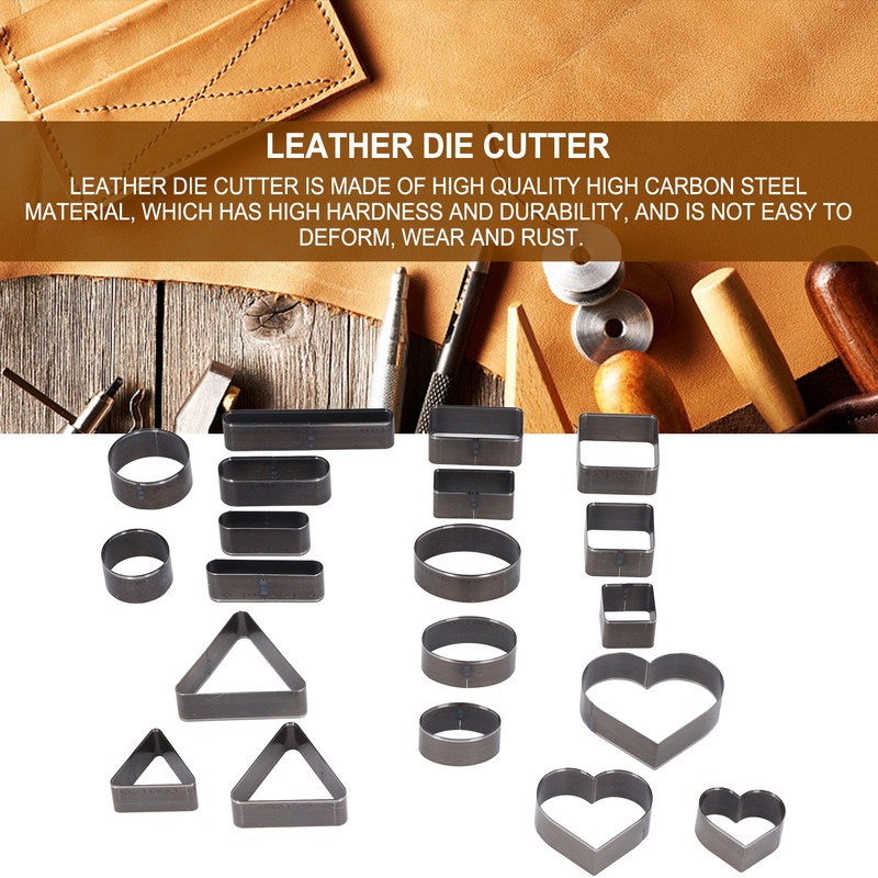 20PCS Leather Die Cutter Round Quadrate Hearts Leather Cutting Dies