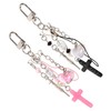 BESPORTBLE 2pcs Heart Cross Metal Keyring Cute Phone Chain Keychain