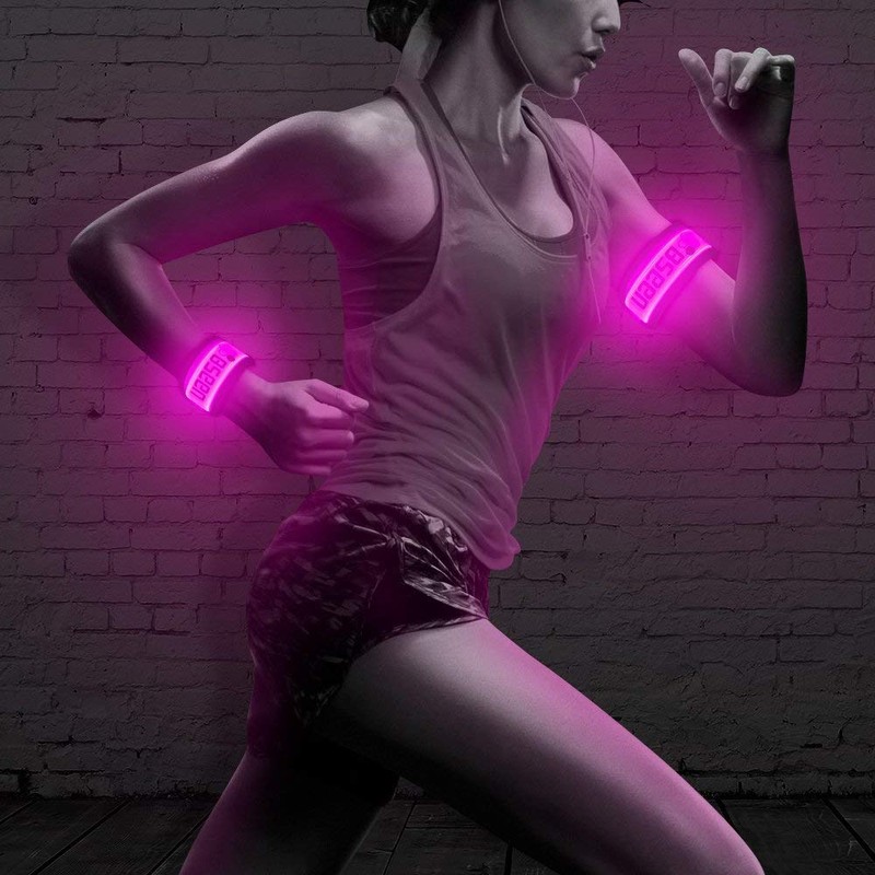 BSEEN 2 Pack, (TM) Glow LED Armband, Glow and Flash,