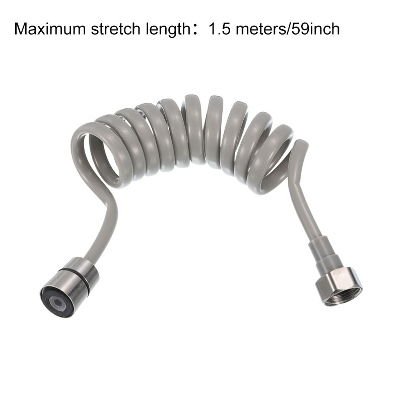 sourcing map Spring Flexible Shower Hose, 1.5Meter/59inch Telescopic Shower Hose