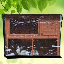 Oriental riverkit Rabbit Hutch Cover Double Decker Rabbit Hutch, Dustproof, Pet Hutch Covers, Rabbit House Accessories, Moisture Resistant, Waterproof, 210D Oxford, 122 * 50 * 105cm (gray)