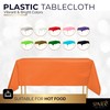 Amcrate Rectangular Plastic Orange Reusable Tablecloth Cover - Ideal for