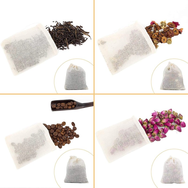LUCKYBEE Tea Bags Disposable Empty Bags Fabric Filter with Tea
