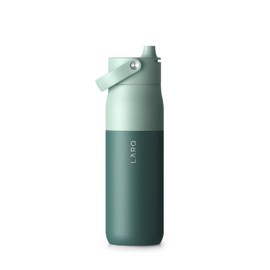 LARQ LARQ Bottle Swig Top 34oz - Insulated Stainless Steel Water Bottle With Built-In Silicone Handle | Thermos, BPA Free | Reusable Water Bottle for Sports, Gym, and Travel, Eucalyptus Green