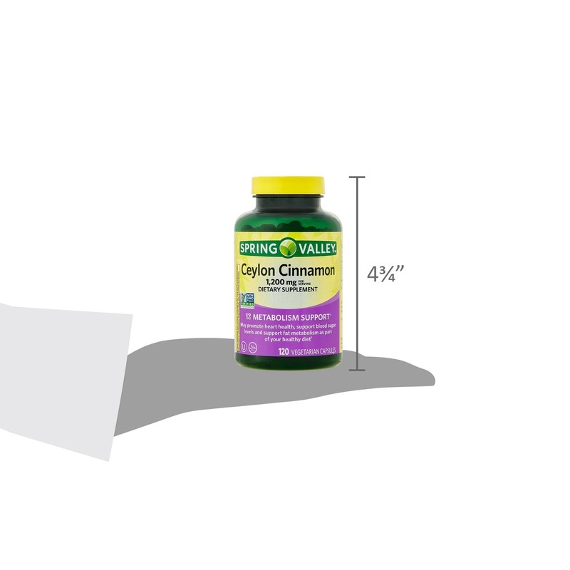 Spring Valley Ceylon Cinnamon 1200mg- 120ct Capsules (Pack of 2),