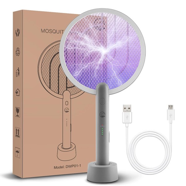 Electric Fly Swatter Racket, Mosiller 2 in 1 Smart Bug