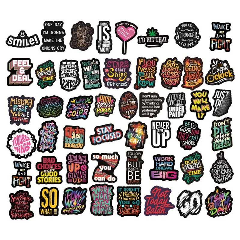 Motivational Words Stickers for Teens and Adults| 50 Pcs Inspirational