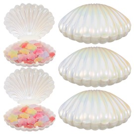 Gadpiparty 10pcs Seashell Candy Boxes - Mini Plastic Shell Storage Containers for Jewelry and Party Favors - Perfect for Weddings and Celebrations