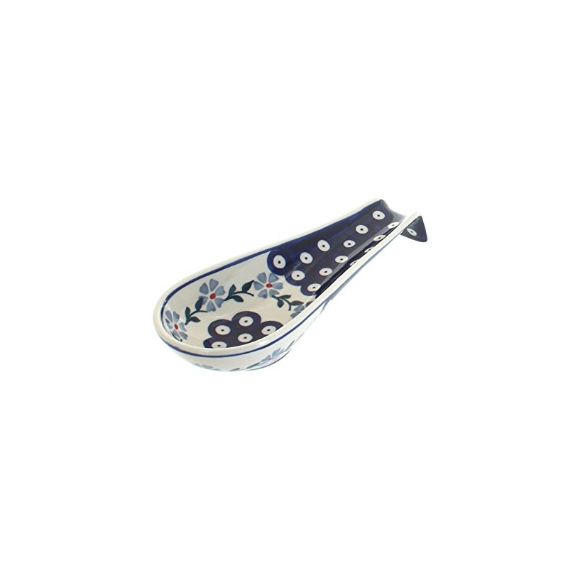 Blue Rose Polish Pottery Blue Violet Medium Spoon Rest