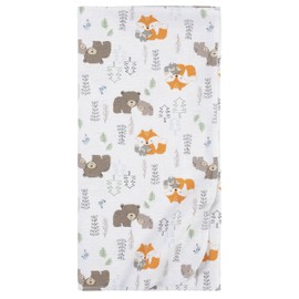 Gerber Boys Newborn Infant Baby Toddler Nursery 100% Cotton Flannel Receiving Swaddle Blanket, Woodland White, Pack of 5