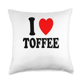 I Heart (Love) Toffee Favorite Candy Flavor Syrup Coffee Throw Pillow