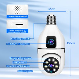 AXYWINBO Cámara Bombilla 1080P HD Super Infrarrojos visión Nocturna Voz diálogo cámara 360 Grados vigilancia inalámbrica WiFi cámara