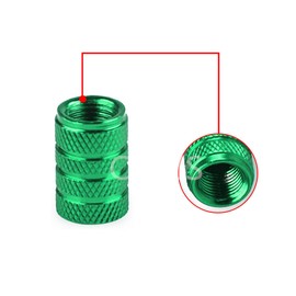 CHRIS 4x Aluminum Piston Tire/Rim Valve/Wheel Air Port Dust Cover Stem Cap/Caps Green