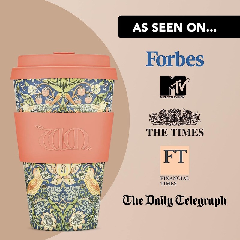 Ecoffee Cup Reusable Eco Friendly William Morris 400ml 814 037