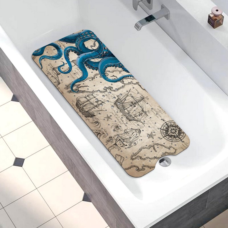 Bathtub Mat Non Slip, Octopus Extra Long Bath tub Mat