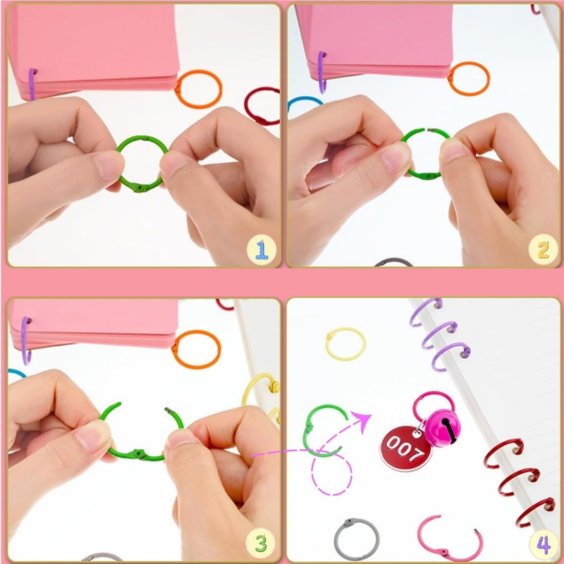 Pack of 100 Metal Binder Rings 30mm for Binder Key