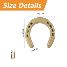 MOROBOR Decorative Cast Iron Horseshoe Wall Decor, 2PCS Medium Lucky Horseshoes Vintage Wedding Favors Party Favor Decorations Horse Shoe Good Luck Charm/Gold