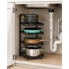 4-Tier Adjustable Pot Rack Organizer – Metal Kitchen Cabinet Shelf