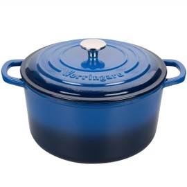 VORRINGARD Enameled Cast Iron Dutch Oven Pot with Lid, for Sourdough Bread Baking, Round Dutch Ovens, 4.5 Quart, Blue