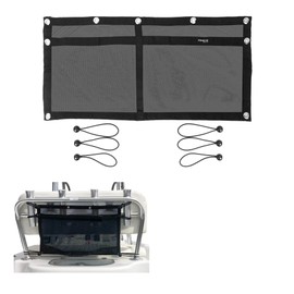 Upgrade Boat Storage Bag,Mesh Suspended Storage Organizer, Cargo Net Pocket Organizer Pouch Bag,Boat,Truck SUV Travel Long Road Trip Camping Interior Accessories with 6 pcs Elastic Ring(32 INCH)