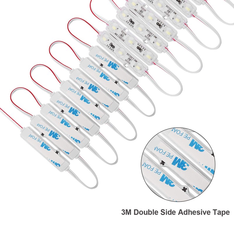 Lulin 100PCS Waterproof Super Bright Led Module Strip Lights White,