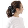 VINGTAINE H7167-GY Volume Ribbon, Banana Clip, Basic, Elegant, Multi-Layered Ribbon,