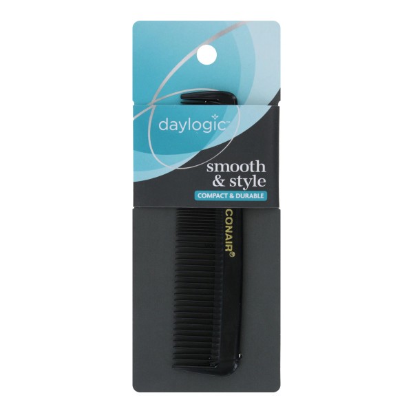 Daylogic Conair Smooth & Style Single Pocket Comb, Black, 1-Count