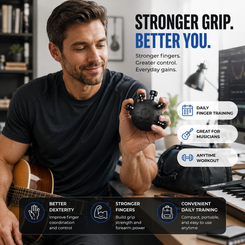 Finger Grip Strengthener for Daily Training – Portable Adjustable Hand