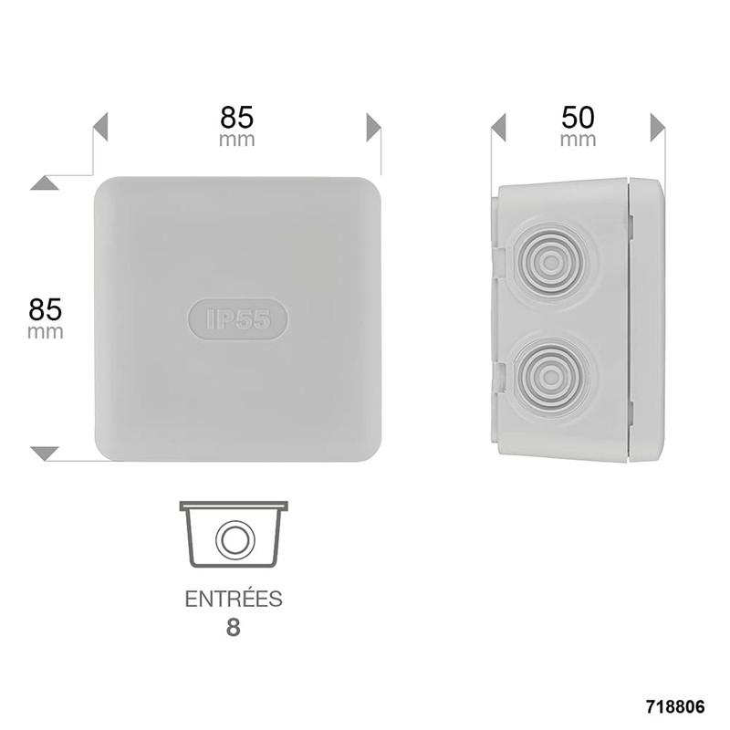 Debflex 718806 Waterproof Outdoor Junction Box IP55 Waterproof 85 x